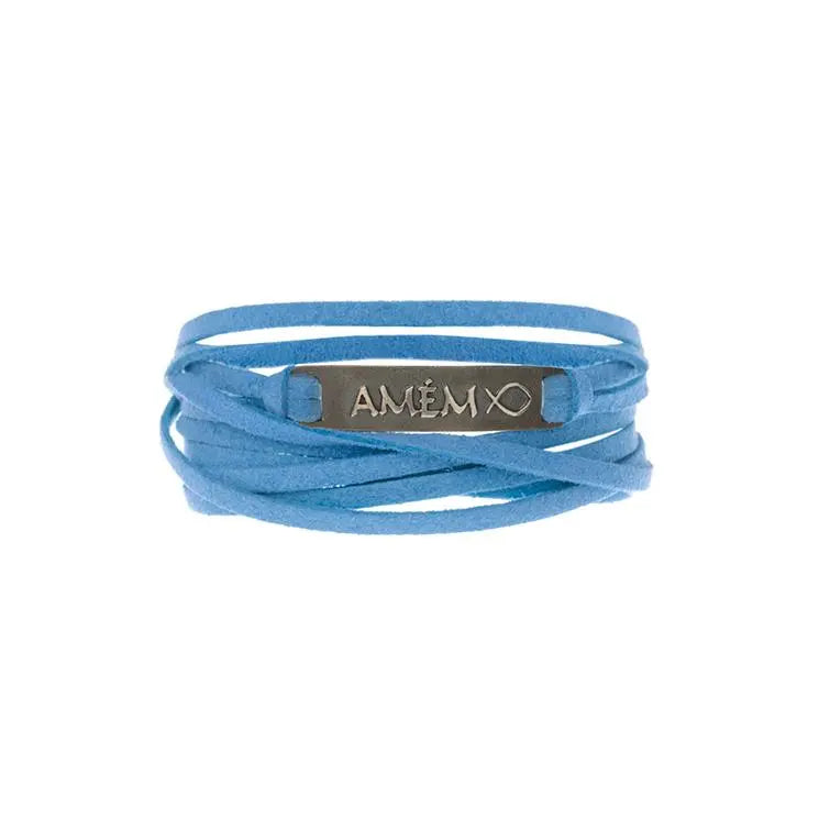 Pulseira Amém - Palavras Sagradas | Prata 925 e Couro usekahla.com