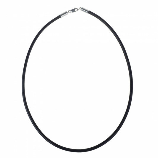 Colar de Couro Preto Gaia Couro e Prata usekahla.com